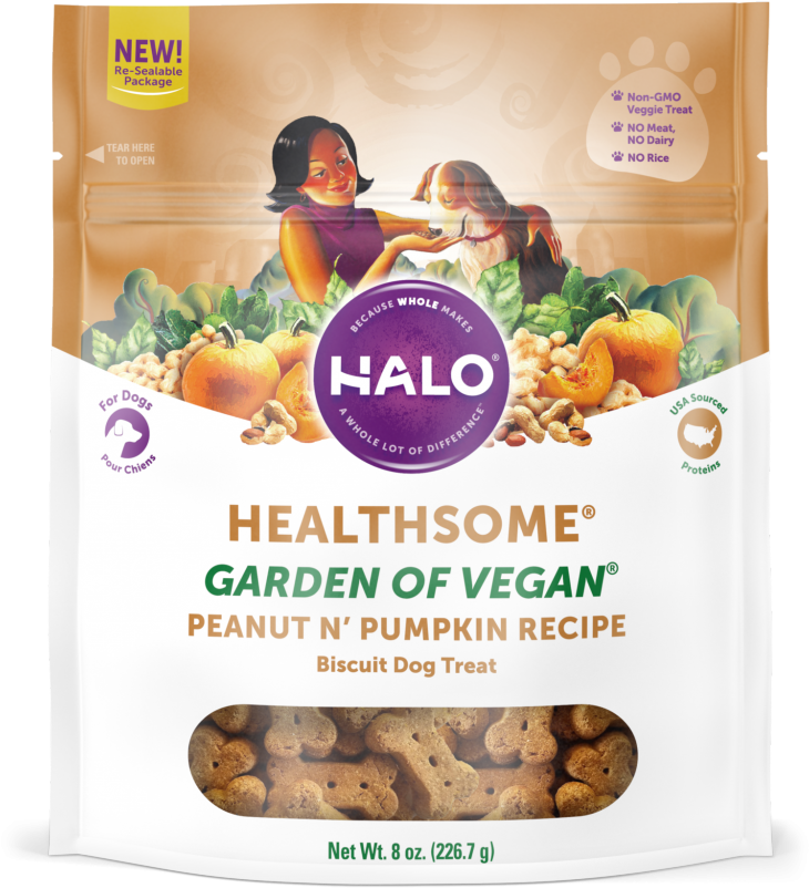 Halo Vegan Dog Treats Peanut Pumpkin