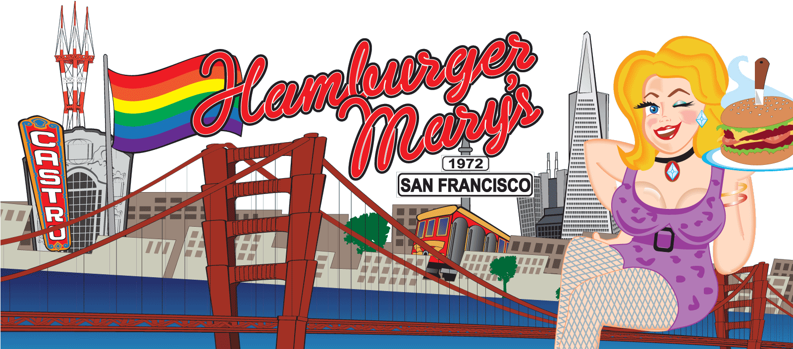 Hamburger Marys San Francisco Illustration