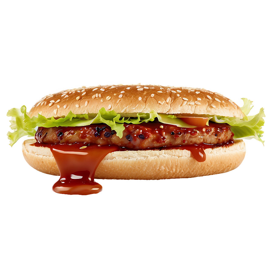 Hamburger With Bbq Sauce Png Rkd