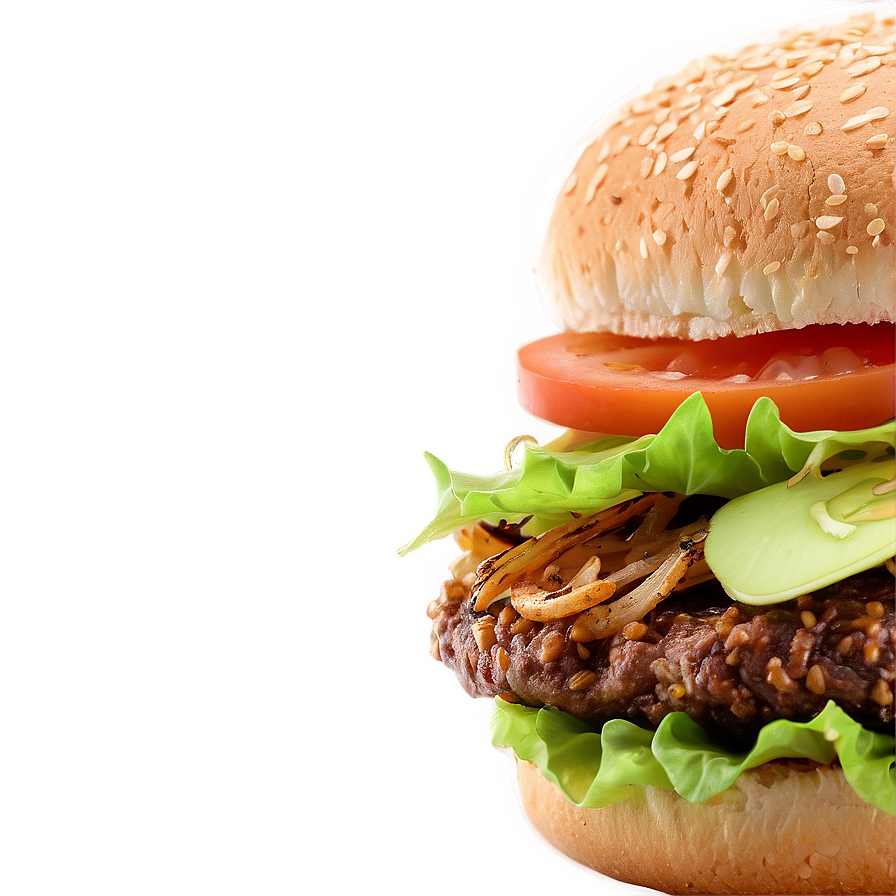 Hamburger With Crispy Onions Png 43