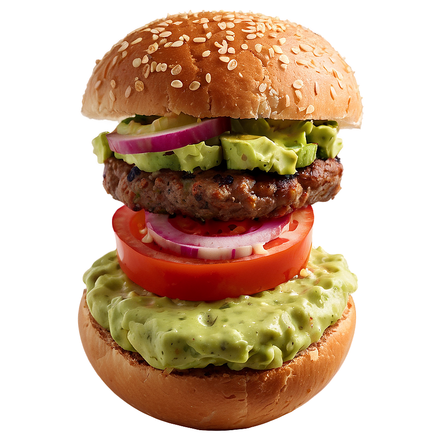 Hamburger With Guacamole Png Otf5