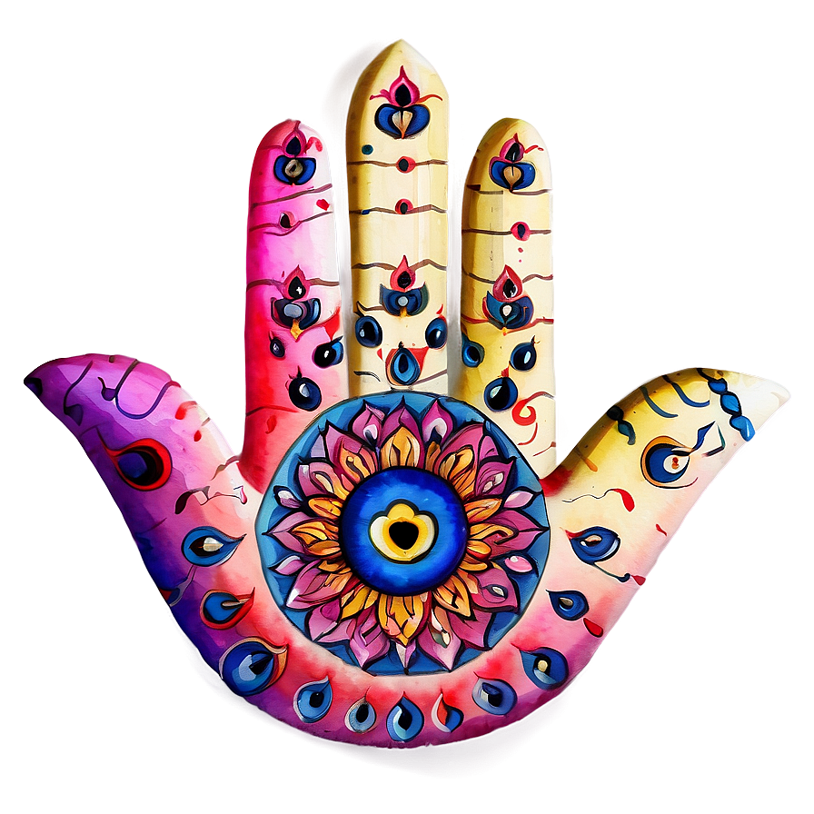 Hamsa Hand Watercolor Png 06252024