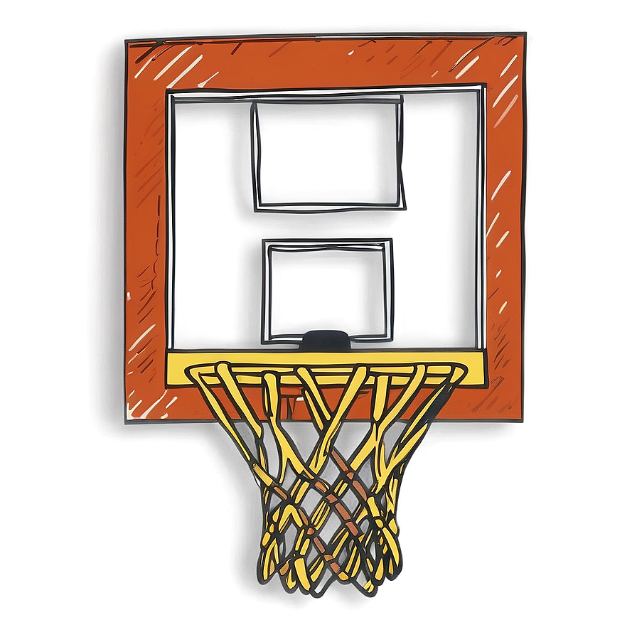 Hand-drawn Basketball Goal Artistic Png Hrh