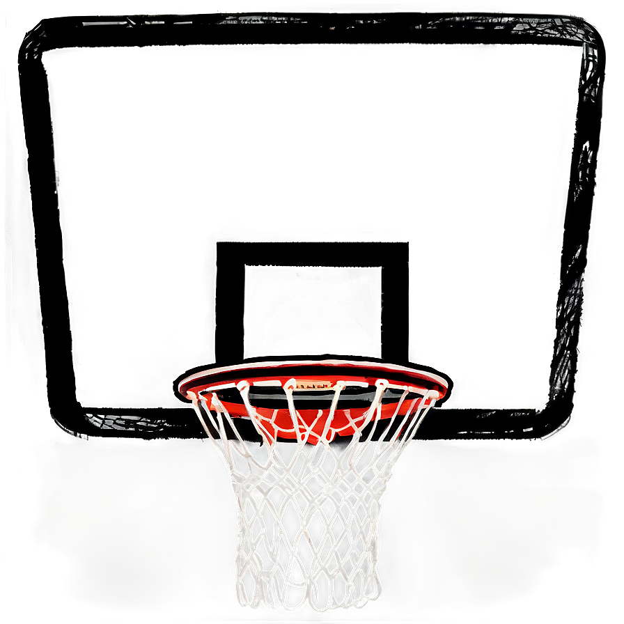 Hand-drawn Basketball Goal Artistic Png Qdn