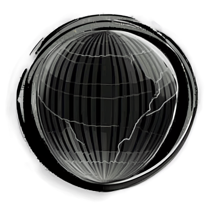 Hand-drawn Black And White Globe Png 47