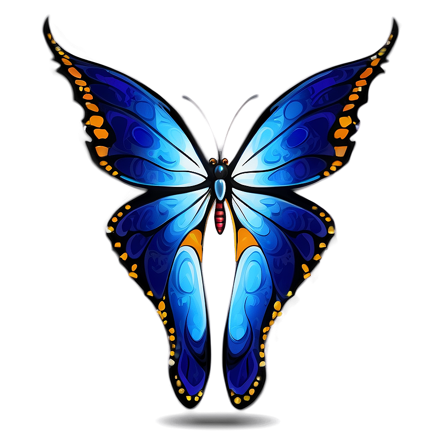 Hand-drawn Blue Butterfly Png 05212024