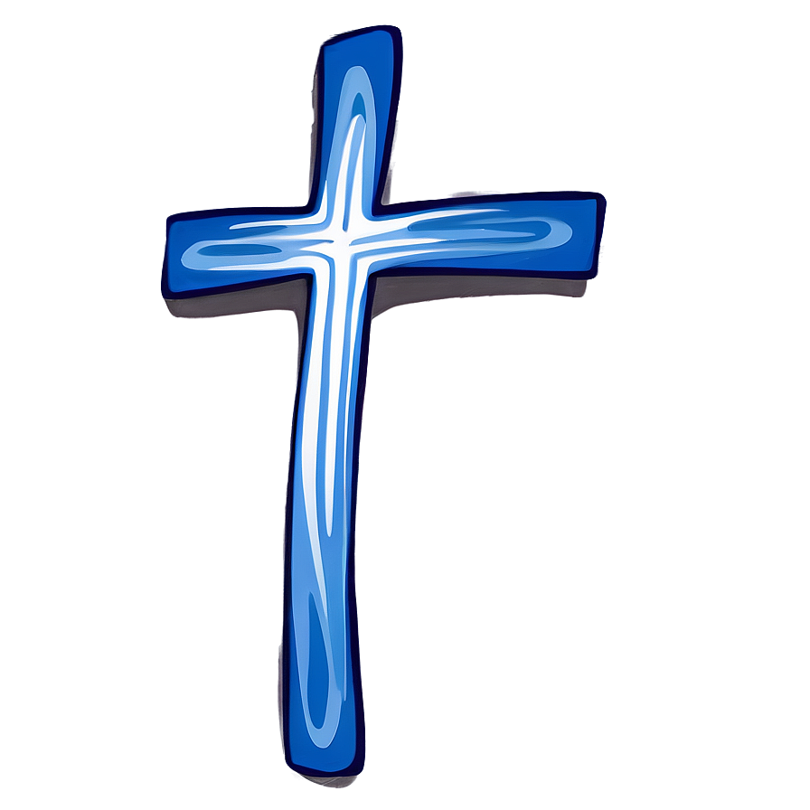 Hand-drawn Blue Cross Png 92