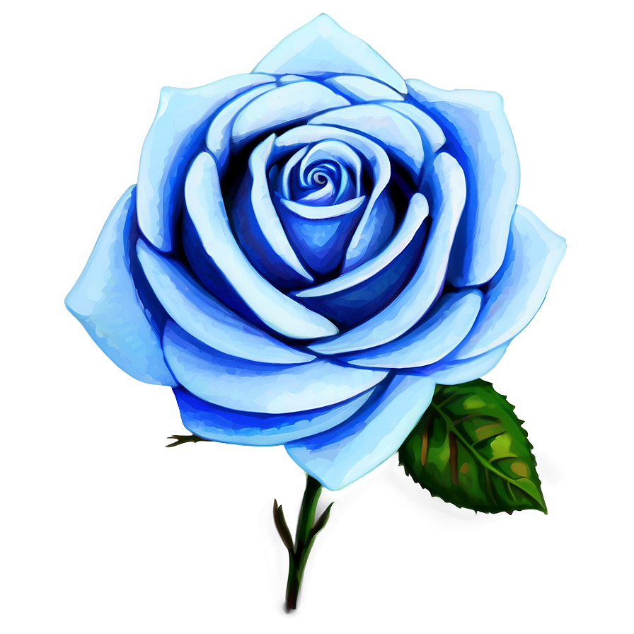 Hand Drawn Blue Rose Png Rrc