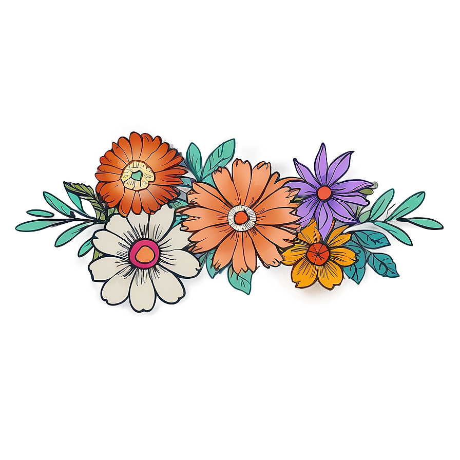 Hand-drawn Boho Flowers Png 62