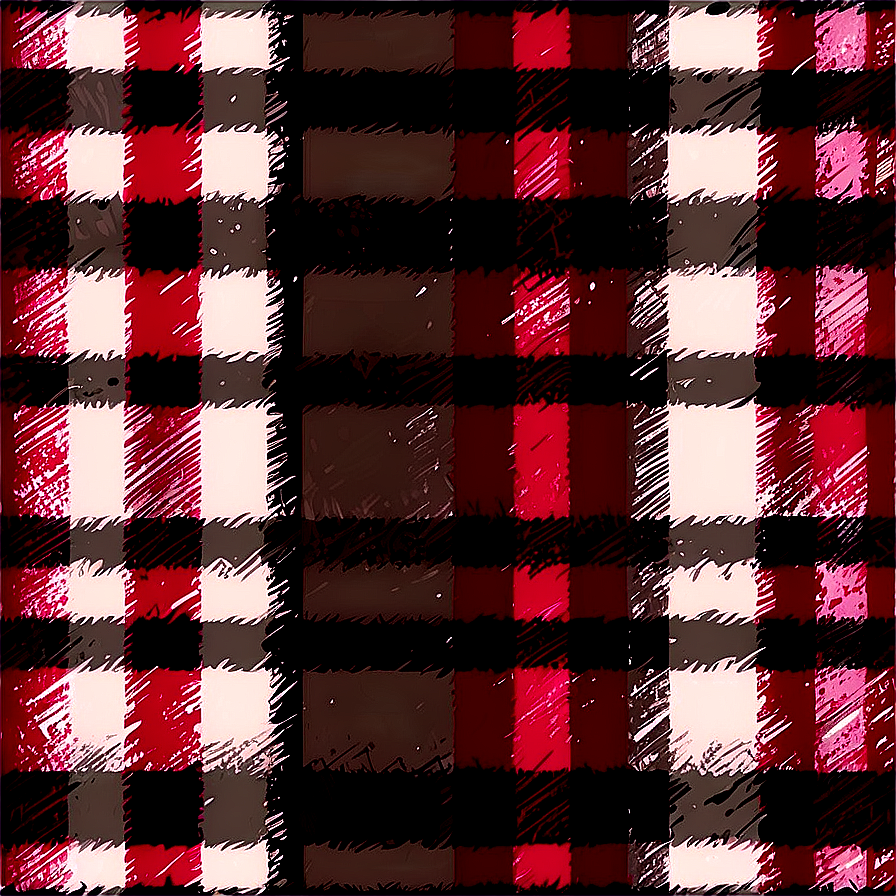 Hand Drawn Buffalo Plaid Png 06262024