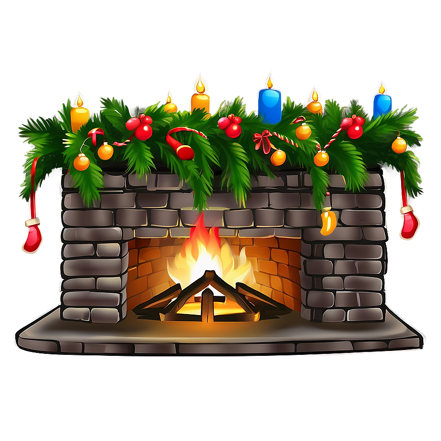 Hand-drawn Christmas Fireplace Png Pvq17