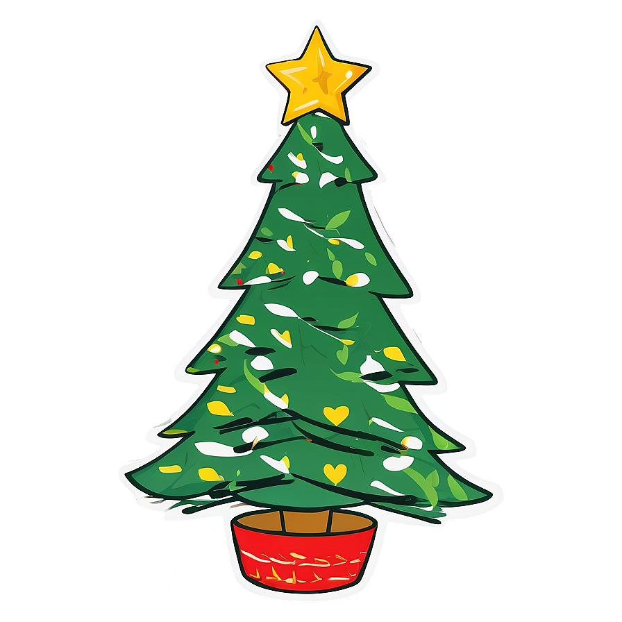 Hand Drawn Christmas Tree Png Khv32