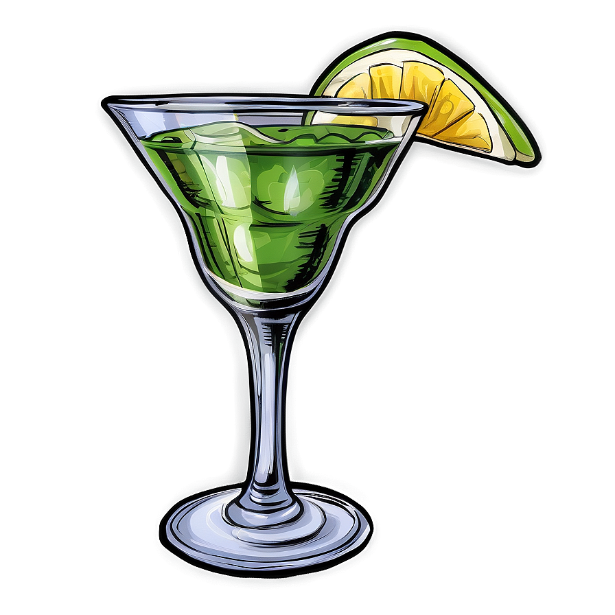 Hand Drawn Cocktail Glass Png 20