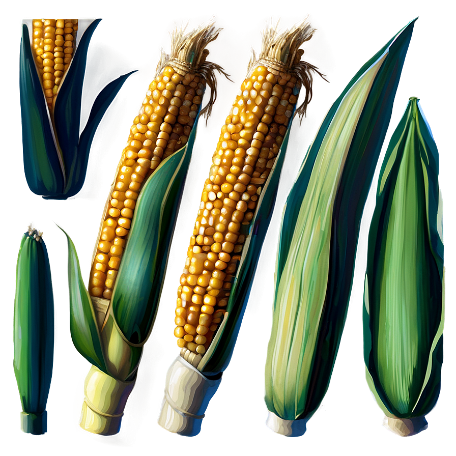 Hand Drawn Corn Stalk Png 06122024