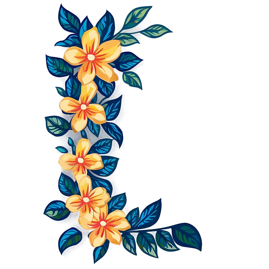 Hand-drawn Corner Flower Png Qtr19