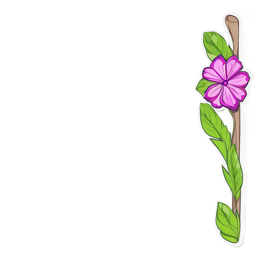 Hand-drawn Corner Flower Png Vfi92