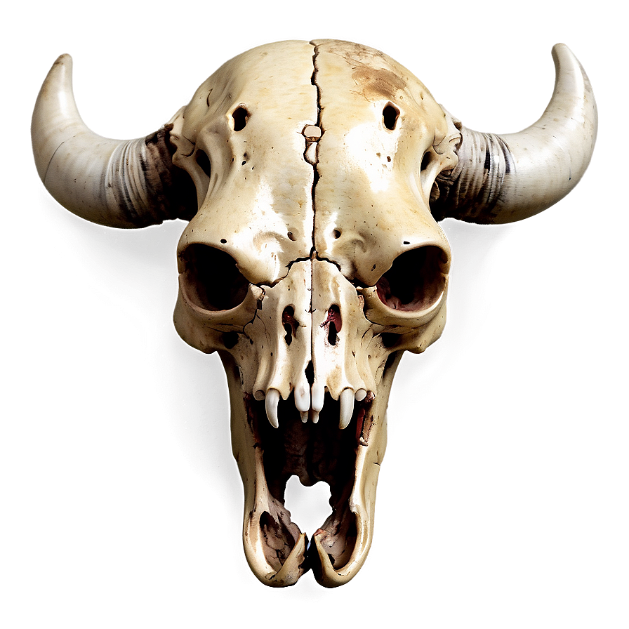 Hand-drawn Cow Skull Png 06132024