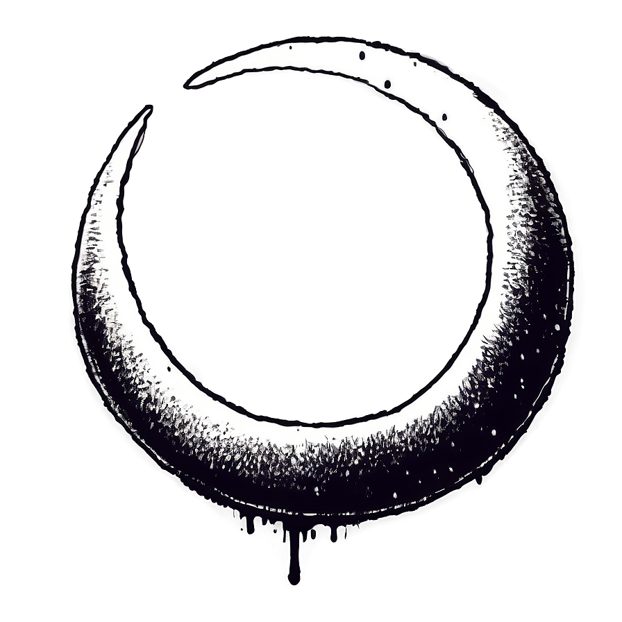 Hand Drawn Crescent Moon Png 06252024