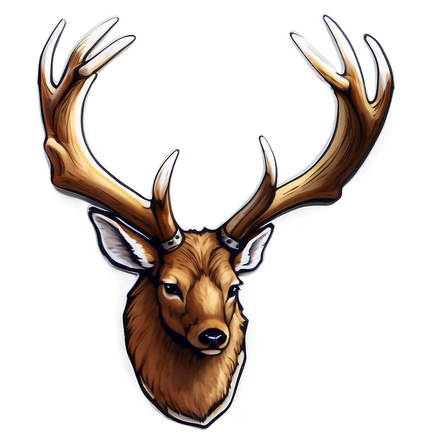 Hand-drawn Deer Antler Depiction Png Sdd45