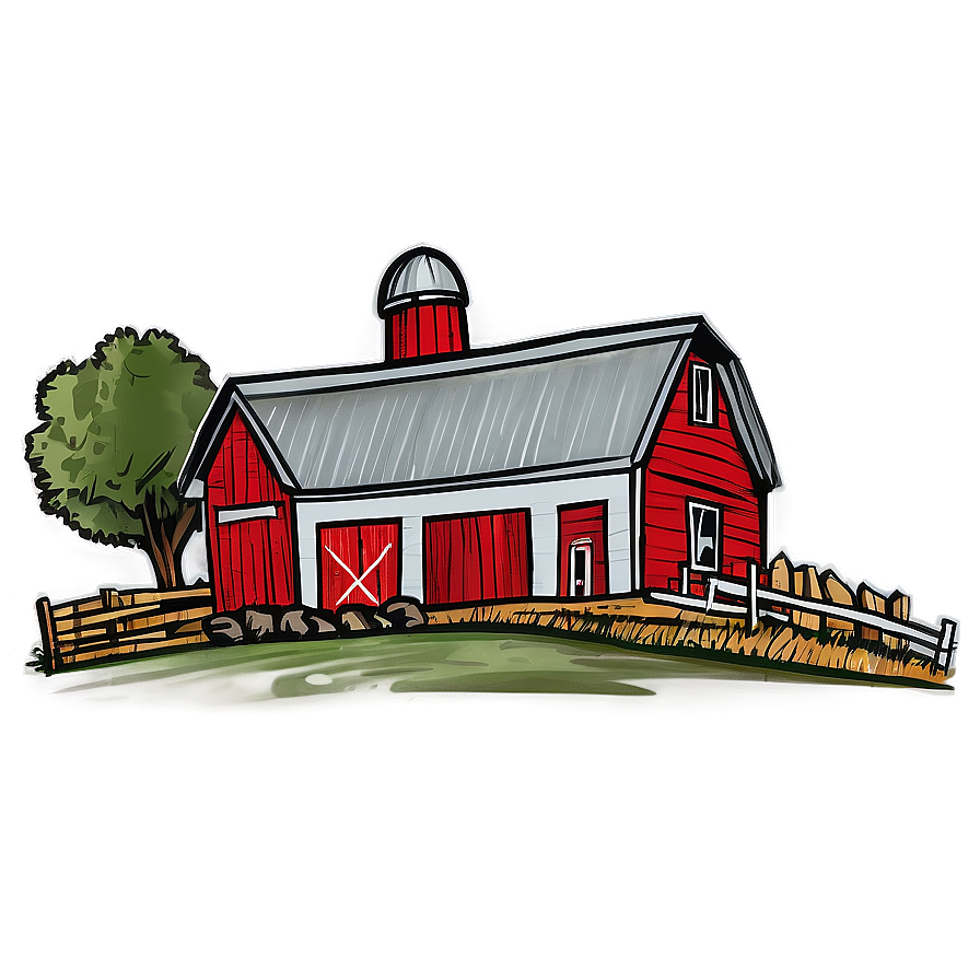 Hand-drawn Farm Sketch Png 05242024