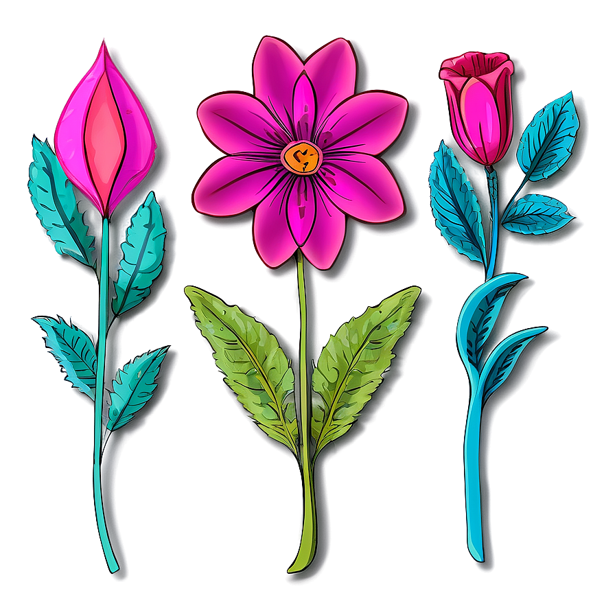 Hand Drawn Floral Elements Png Hms25