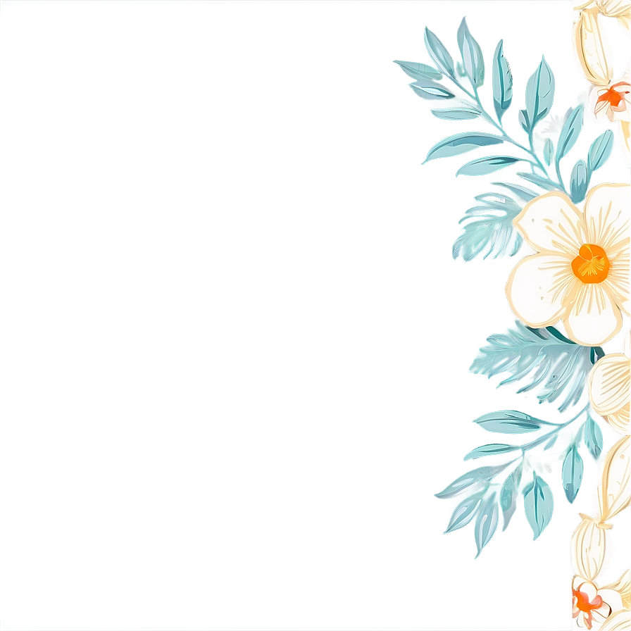 Hand Drawn Flower Border Png 05252024