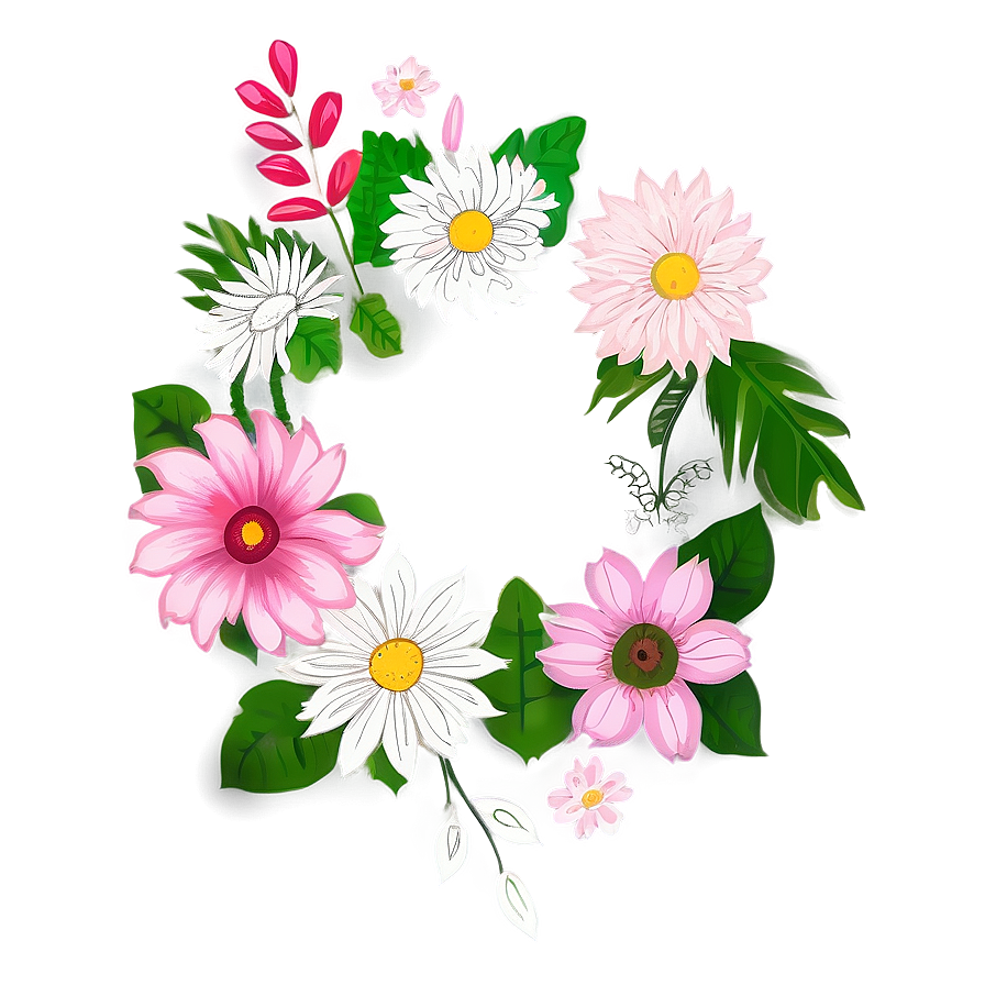 Hand Drawn Flower Frame Png 38