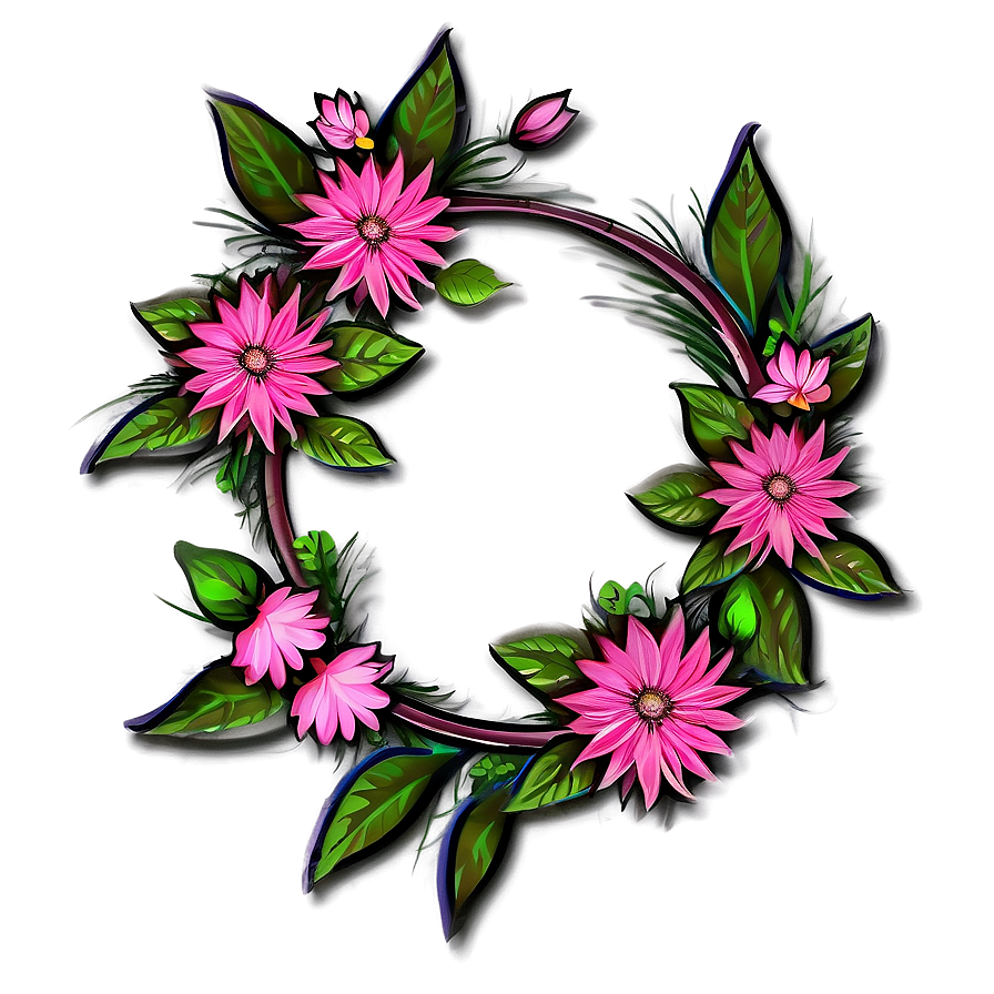 Hand Drawn Flower Frame Png 9