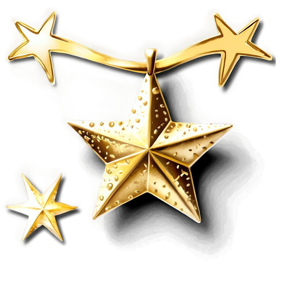 Hand Drawn Gold Stars Png 06122024