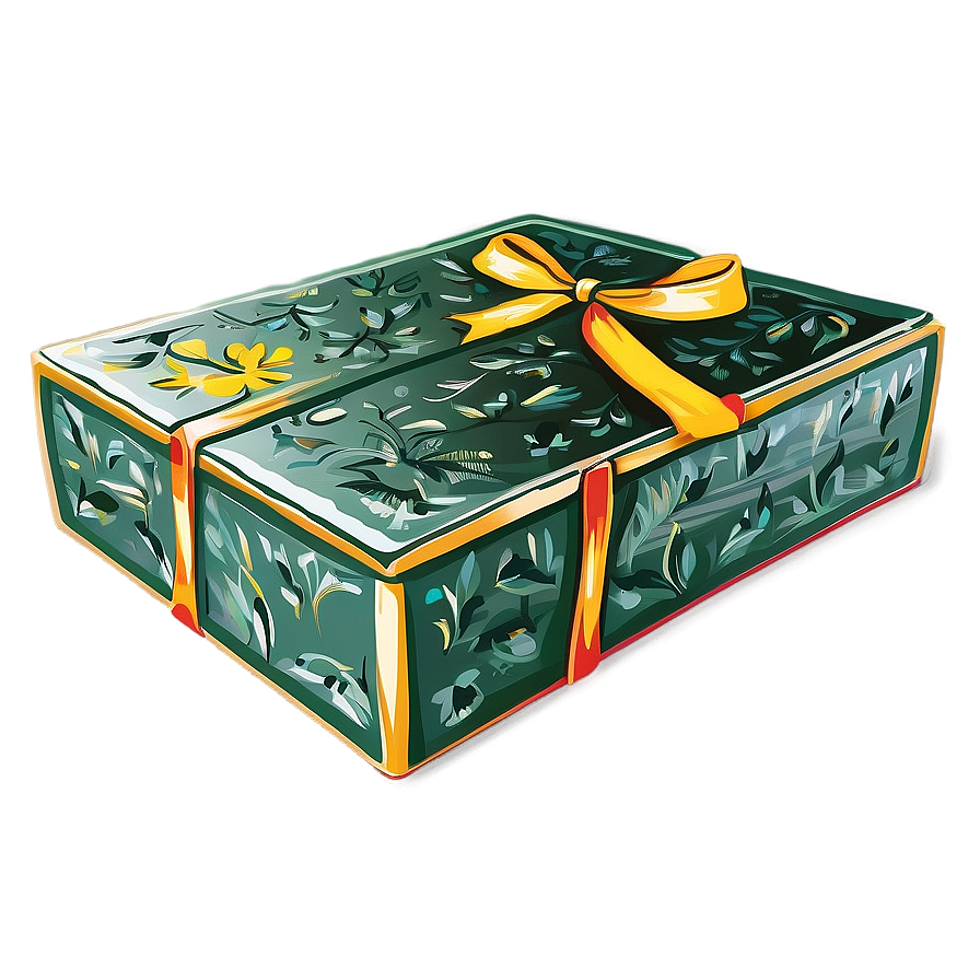 Hand-drawn Green Box Png 10