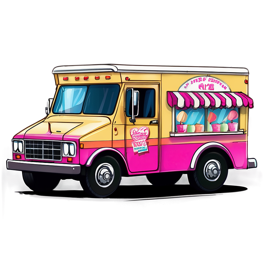 Hand-drawn Ice Cream Truck Sketch Png 06122024