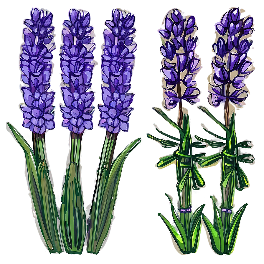 Hand Drawn Lavender Bouquet Png Owo