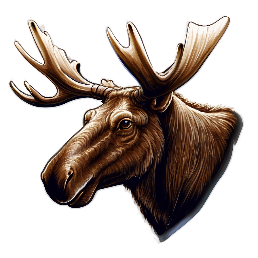 Hand-drawn Moose Head Png Okn68