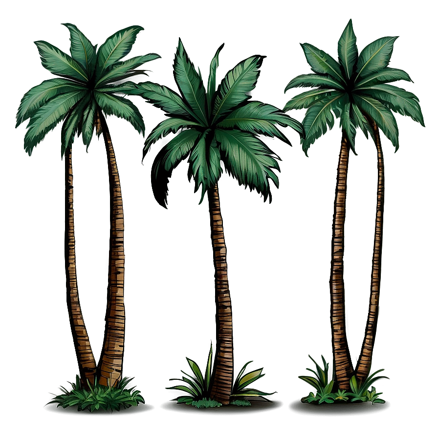 Hand Drawn Palm Trees Png 05042024