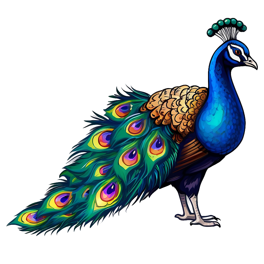 Hand Drawn Peacock Png 06232024