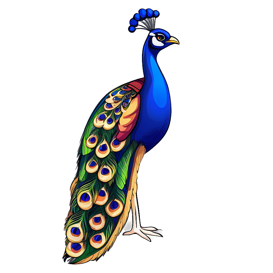 Hand Drawn Peacock Png 5