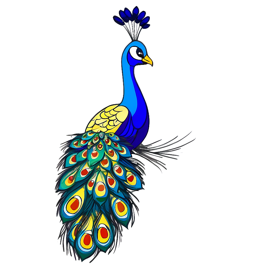 Hand Drawn Peacock Png Dwd