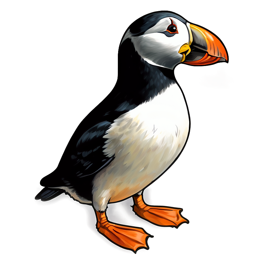 Hand Drawn Puffin Png 29