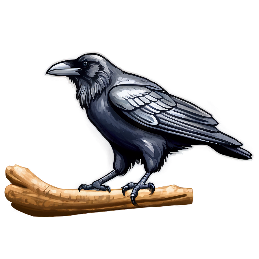 Hand-drawn Raven Sketch Png Ako