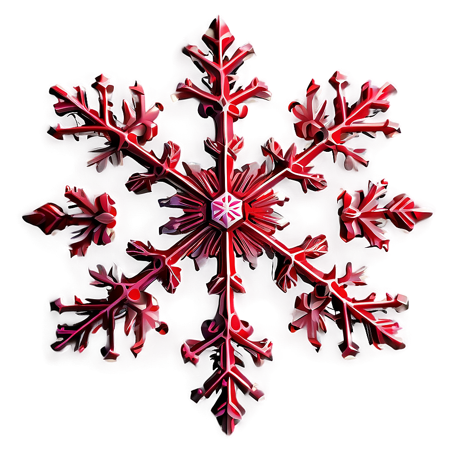 Hand Drawn Red Snowflake Png 67