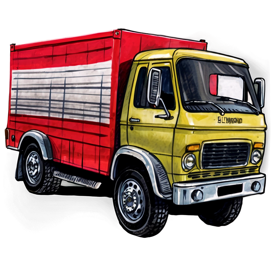 Hand Drawn Red Truck Png Uwq10