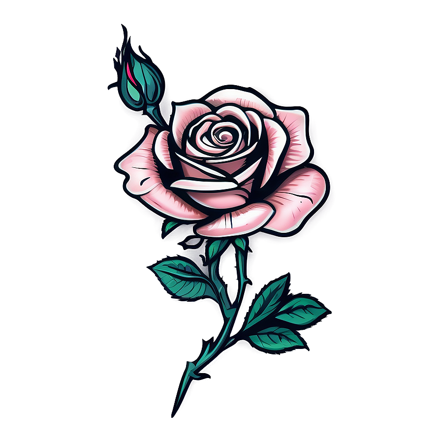 Hand-drawn Rose Tattoo Graphic Png Hut69