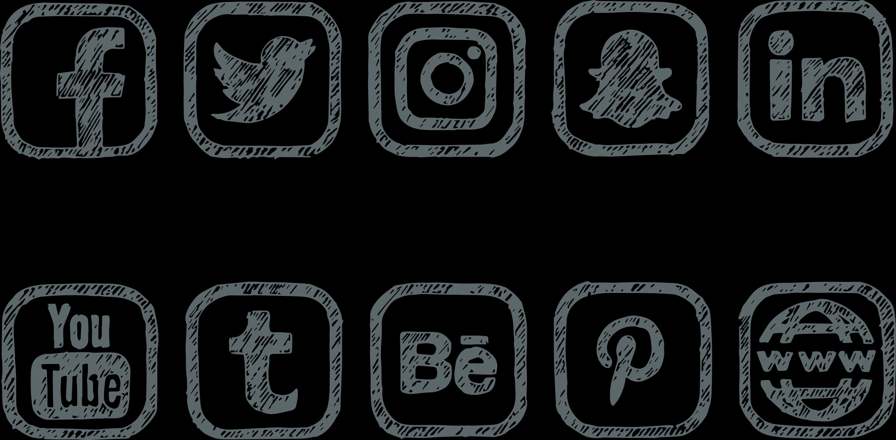 Hand Drawn Social Media Icons