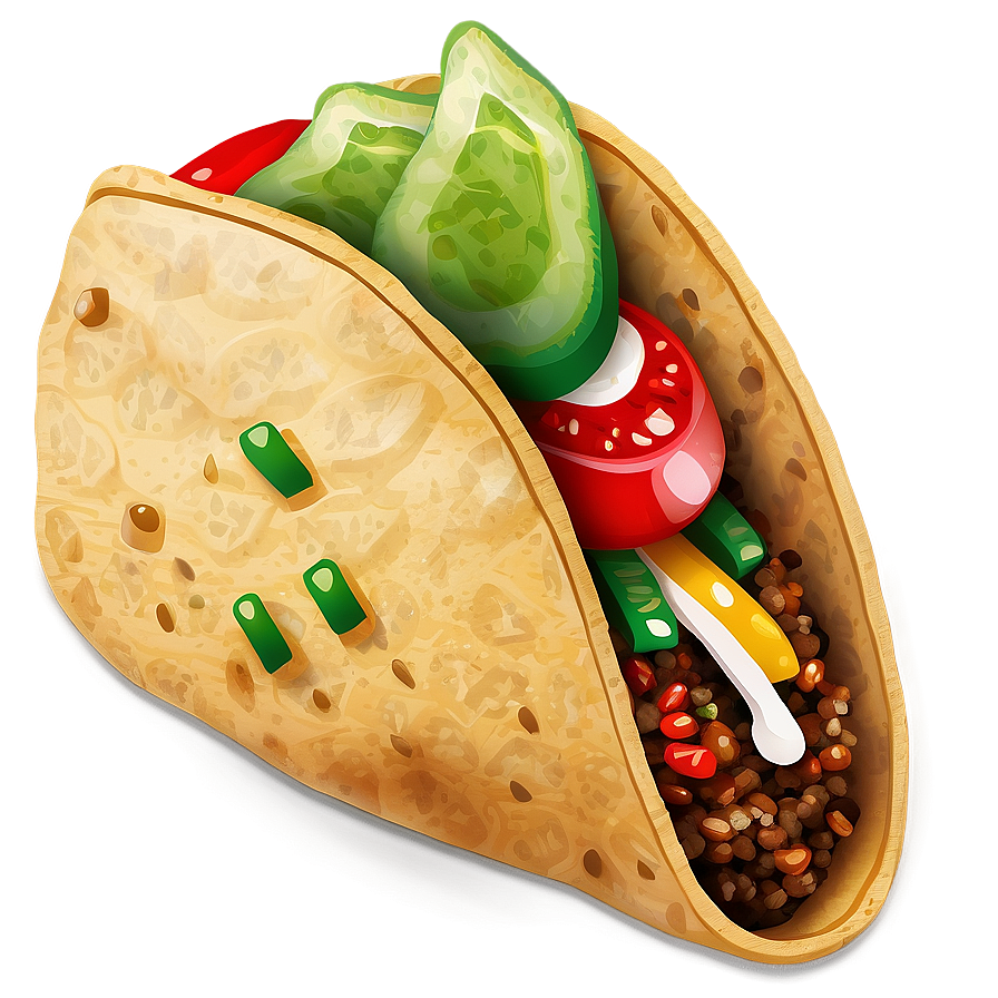 Hand Drawn Taco Clipart Png 06262024