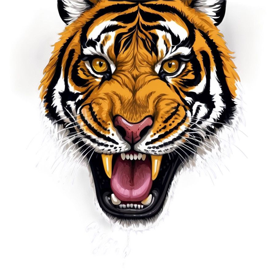 Hand Drawn Tiger Face Png Xip