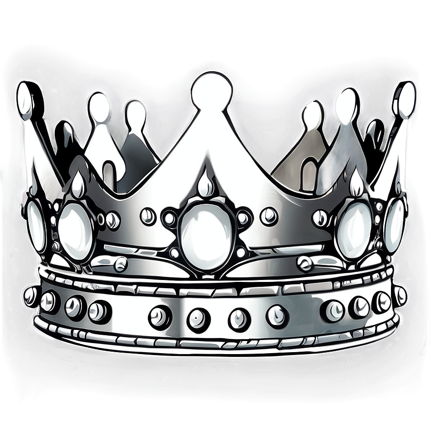 Hand-drawn White Crown Png Jco60