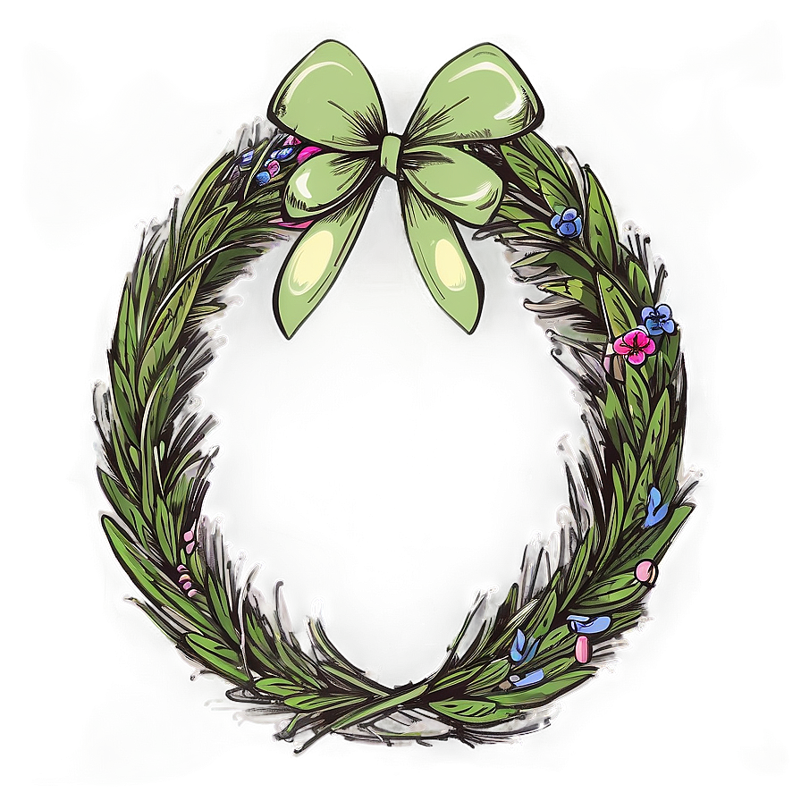 Hand Drawn Wreath Collection Png Jyx