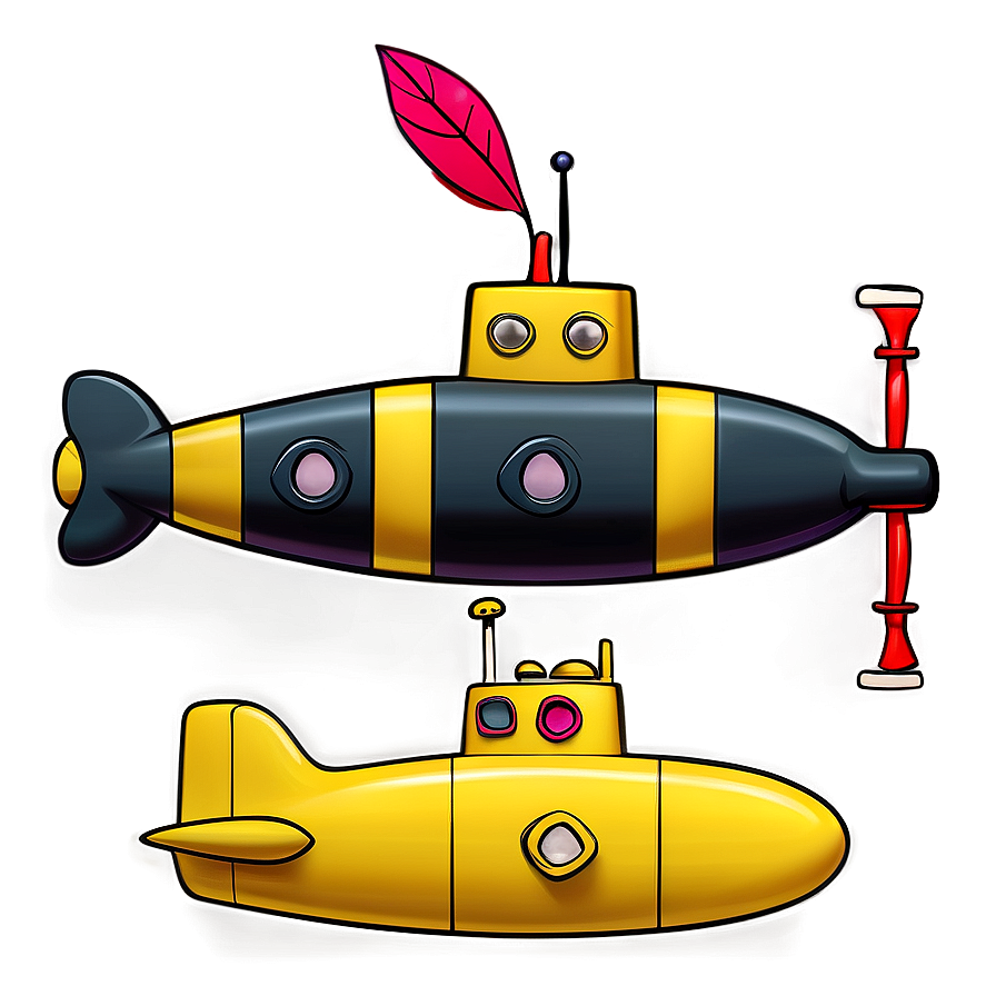 Hand Drawn Yellow Submarine Png 80