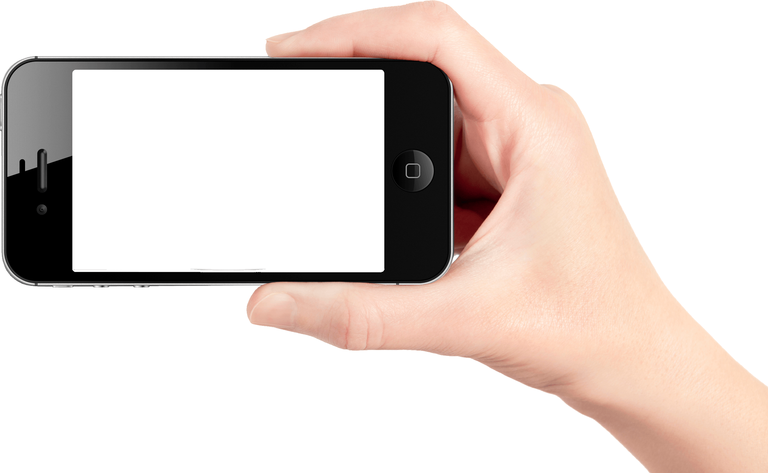 Hand Holding Black Smartphone Mockup