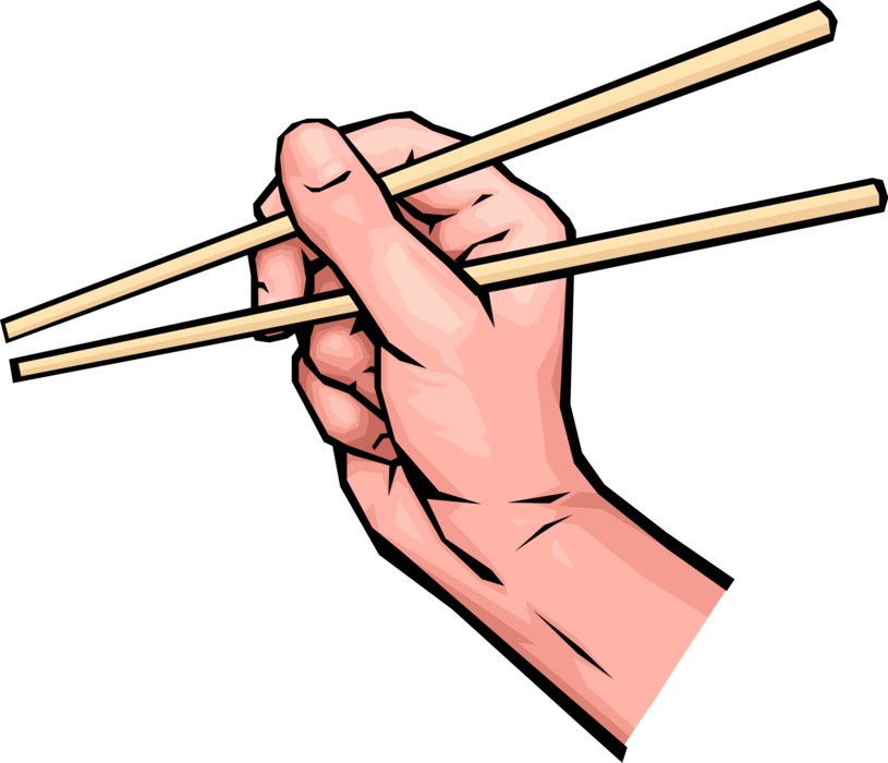 Hand Holding Chopsticks Illustration